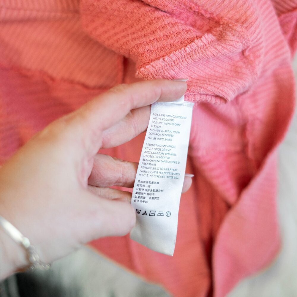 Free People Santa Clara Top Sz M Pink Knit Long Sleeve Oversized Sweatshirt - Picture 8 of 12